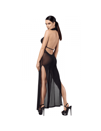 F372 Onyx Robe longue à deux fentes 2