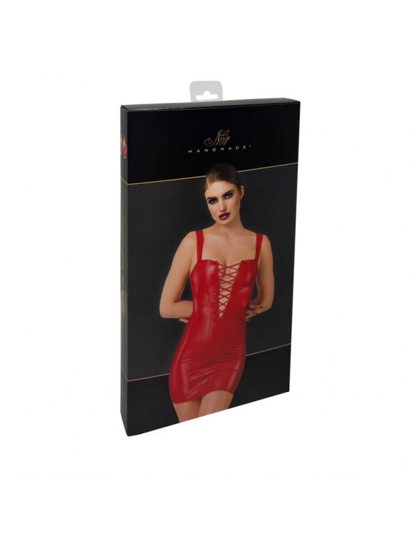 F364 Bombshell mini robe lacée red