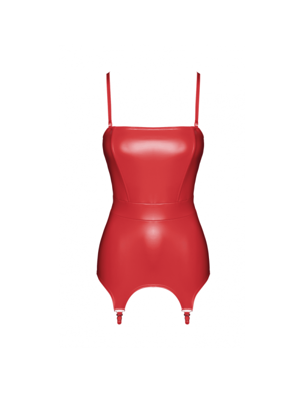F368 Bombshell Corset porte jarretelles rouge féroce