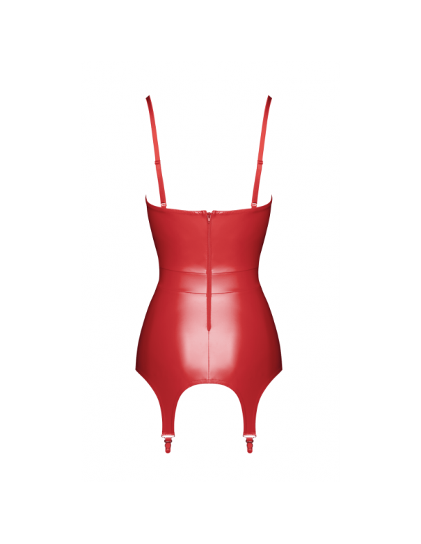 F368 Bombshell Corset porte jarretelles rouge féroce