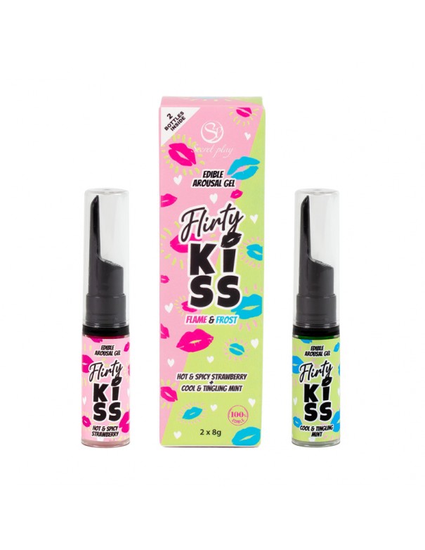Flirty Kiss - Gels pour sex oral fraise et menthe
