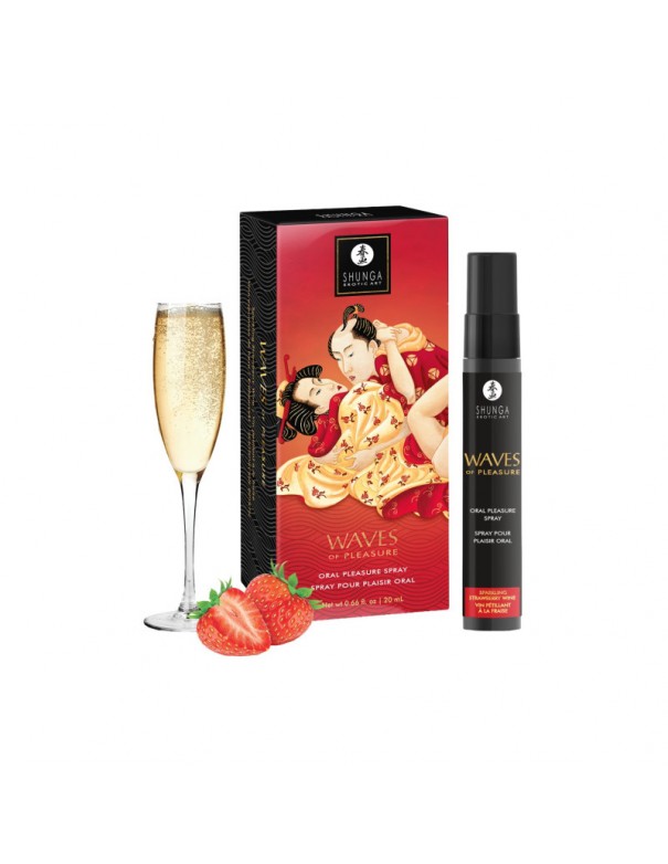 Waves of pleasure - Spray pour plaisir oral - Vin pétillant à la fraise