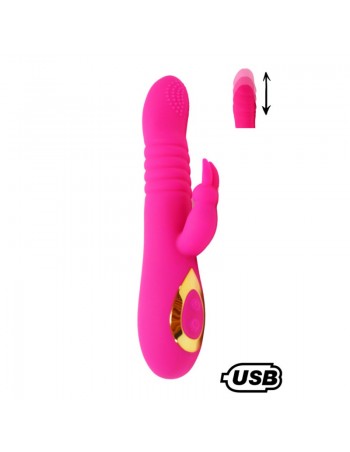 TWIST 2 Rose, Vibromasseur Rabbit va-et-vient USB en silicone médical, doté de 18 modes de stimulation  2