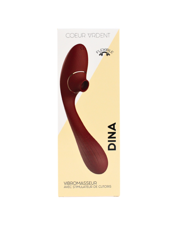 Stimulateur Clitoridien  Vibromasseur Point G 2-en-1 DINA Bordeaux 