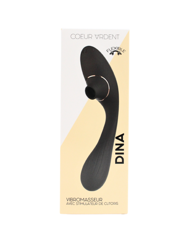 Stimulateur Clitoridien  Vibromasseur Point G 2-en-1 DINA Noir 