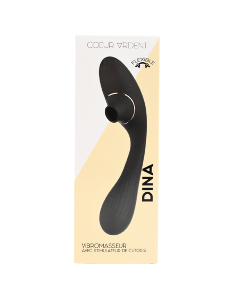 Stimulateur Clitoridien  Vibromasseur Point G 2-en-1 DINA Noir 