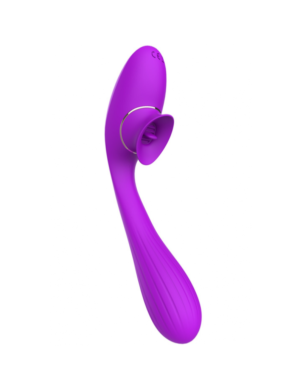 Stimulateur Clitoridien avec langue  Vibromasseur Point G 2-en-1 DISA Violet Cœur Ardent 