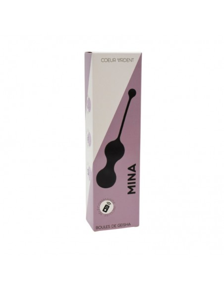 MINA Noir, Boules de Geisha en silicone médical USB avec télécommande 