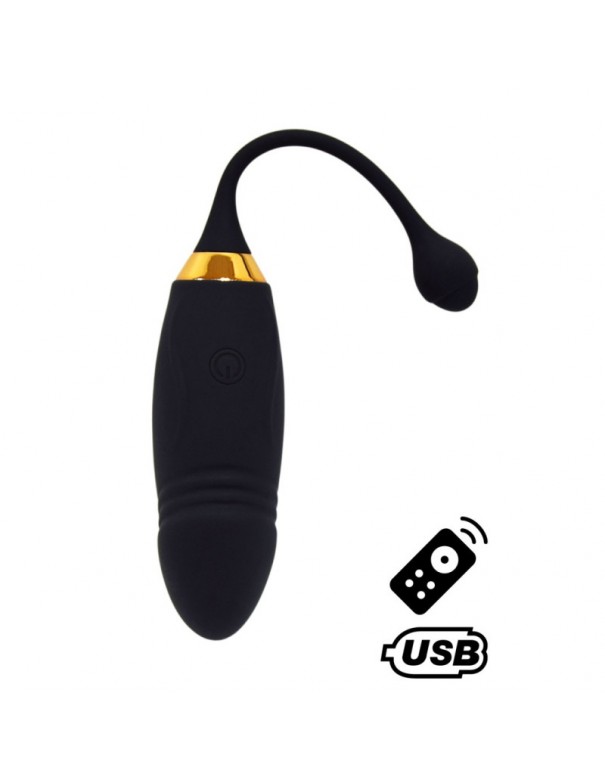 HAPPY, Un Œuf vibrant long USB avec télécommande, dans un silicone médical doux et lisse 