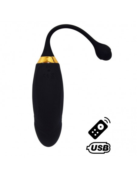HAPPY, Un Œuf vibrant long USB avec télécommande, dans un silicone médical doux et lisse 