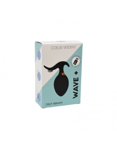 WAVE , Un Œuf vibrant noir USB avec stimulation clitoridienne, doté d'une télécommande 
