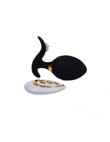 WAVE , Un Œuf vibrant noir USB avec stimulation clitoridienne, doté d'une télécommande 