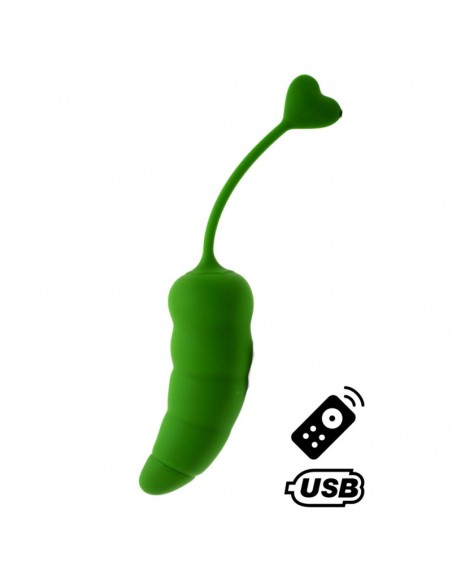 PIMENTO, Un Œuf vibrant avec télécommande, couleur et forme Piment en silicone médical 
