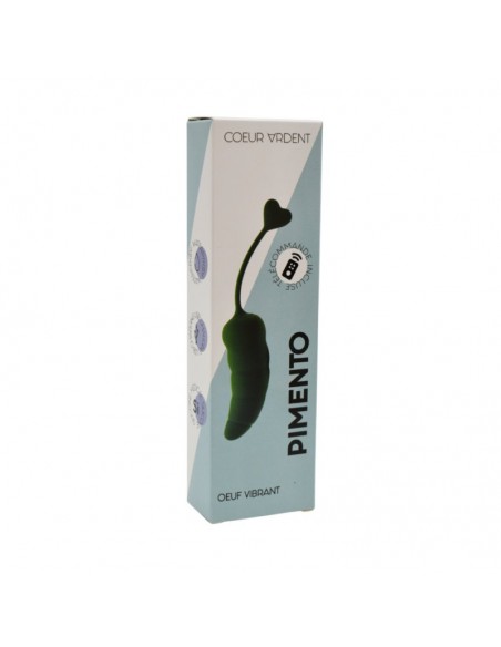 PIMENTO, Un Œuf vibrant avec télécommande, couleur et forme Piment en silicone médical 