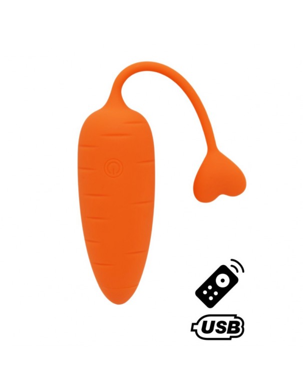 CARROT, Un Œuf vibrant avec télécommande, couleur et forme Carotte en silicone médical 