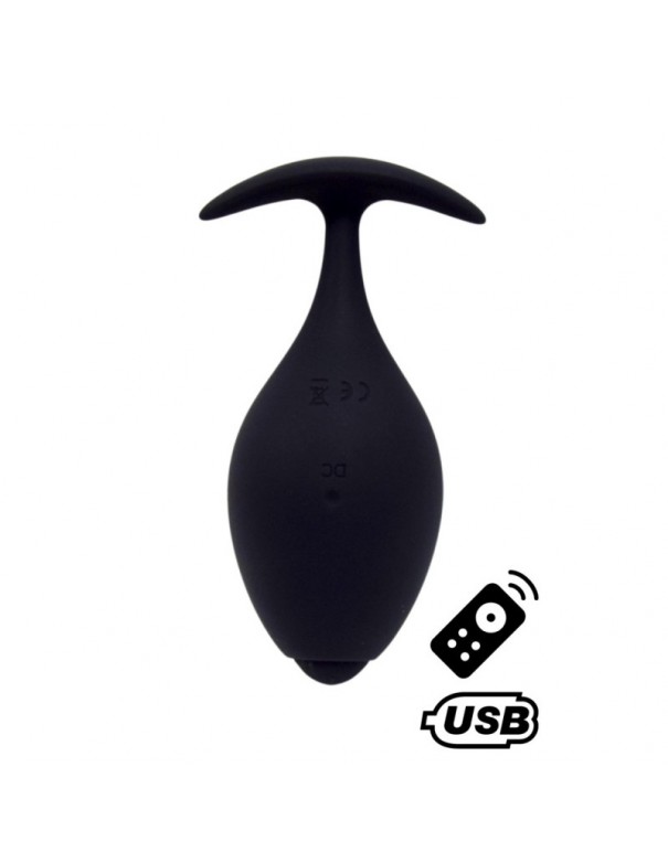 BABA, Plug vibrant anal noir USB, avec télécommande 