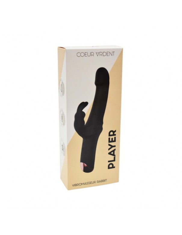 PLAYER, Vibromasseur Rabbit USB, silicone médical doux et lisse, doté de 10 modes de vibration 