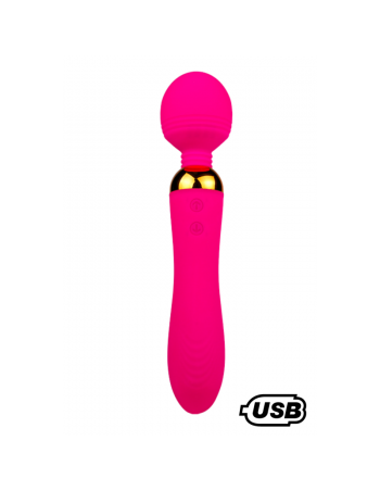 SHAKE Rose, Vibromasseur Wand USB en silicone médical avec 2 puissants moteurs indépendants