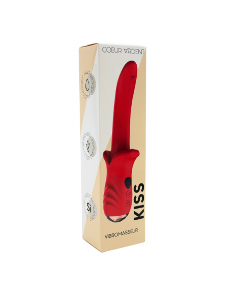 Vibromasseur Rouge Ultra-Souple KISS