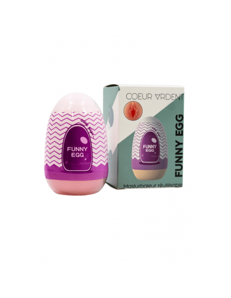 Gaine Masturbatrice Réutilisable FUNNY EGG – Design Réaliste Vagin lèvres charnus