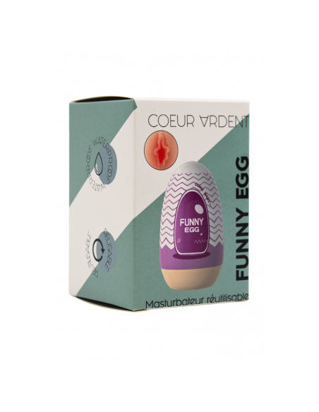 Gaine Masturbatrice Réutilisable FUNNY EGG – Design Réaliste Vagin lèvres charnus