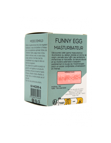 Gaine Masturbatrice Réutilisable FUNNY EGG – Design Réaliste Vagin lèvres charnus