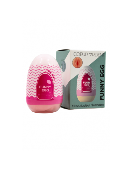 Gaine Masturbatrice Réutilisable FUNNY EGG – Design Réaliste Vagin lèvres épaisses