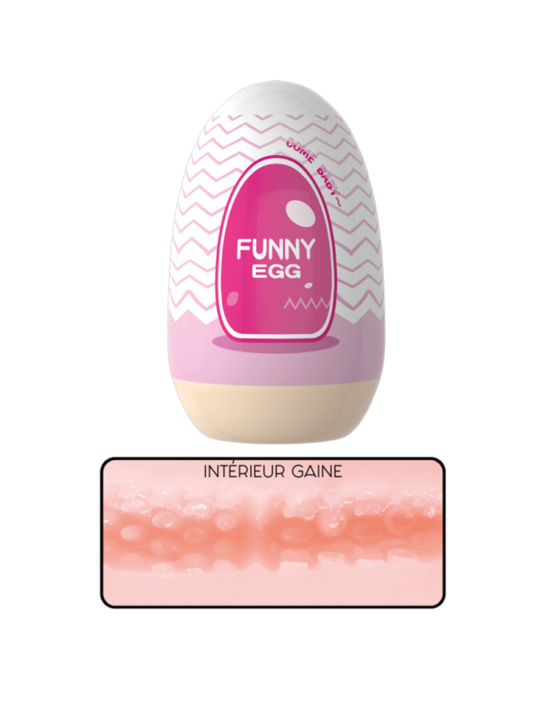 Gaine Masturbatrice Réutilisable FUNNY EGG – Design Réaliste Vagin lèvres épaisses