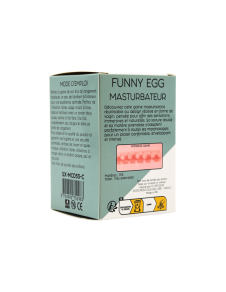 Gaine Masturbatrice Réutilisable FUNNY EGG – Design Réaliste Vagin lèvres fines