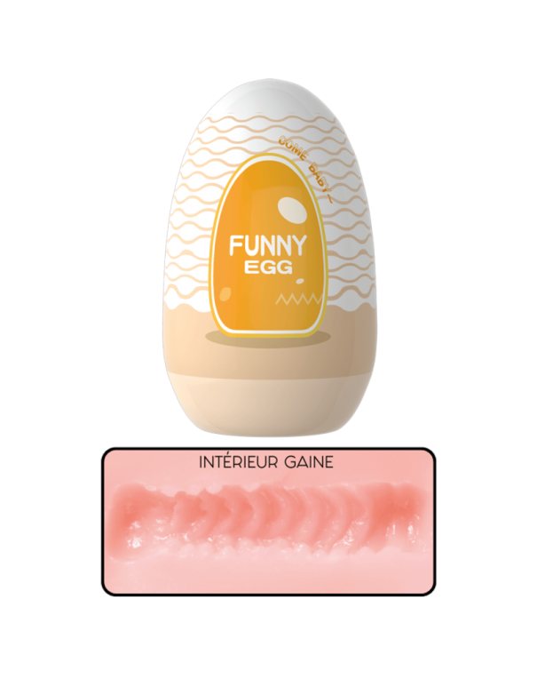 Gaine Masturbatrice Réutilisable FUNNY EGG – Design Réaliste Vagin lèvres moyennes