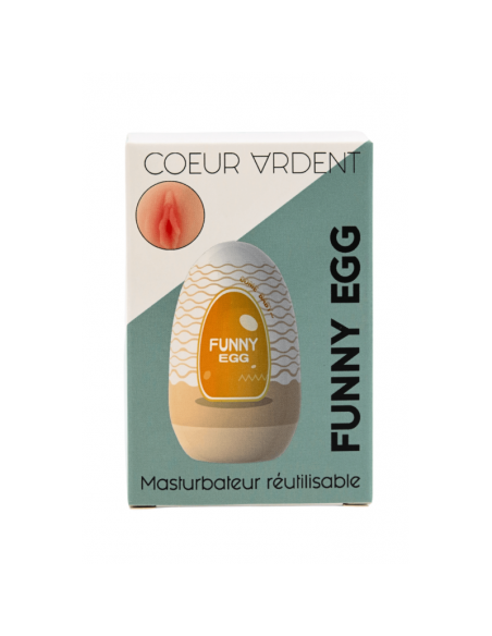 Gaine Masturbatrice Réutilisable FUNNY EGG – Design Réaliste Vagin lèvres moyennes