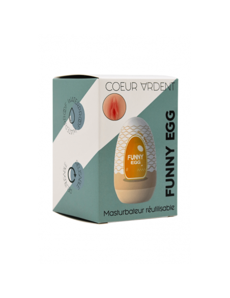 Gaine Masturbatrice Réutilisable FUNNY EGG – Design Réaliste Vagin lèvres moyennes