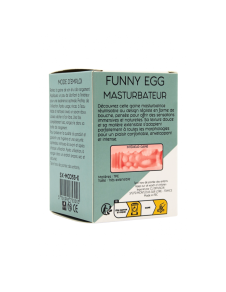 Gaine Masturbatrice Réutilisable FUNNY EGG – Design Réaliste Bouche