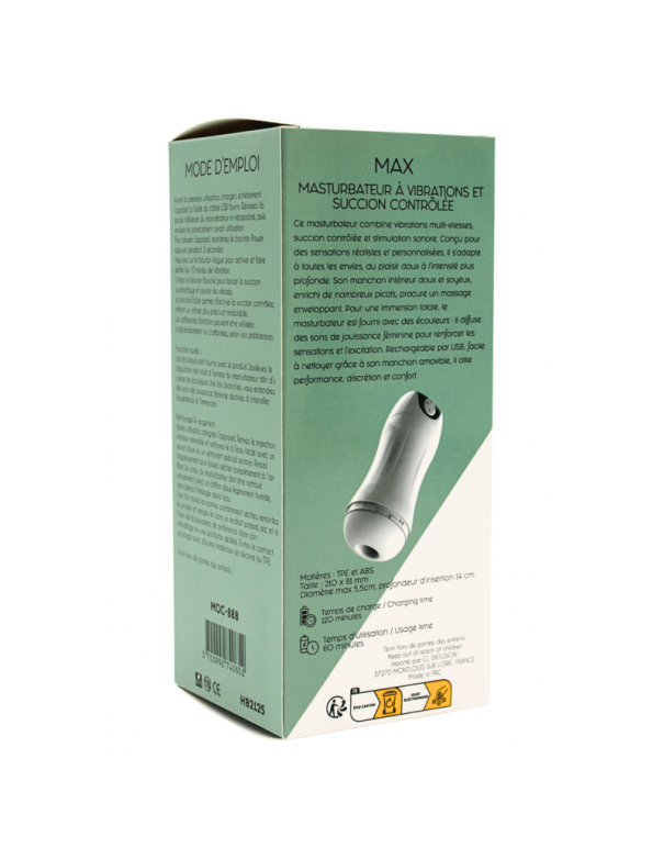 MAX – Masturbateur à Vibrations  Succion Contrôlée USB