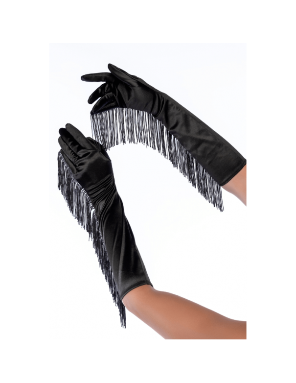 Une paire de gants noirs avec franges - Mapalé
