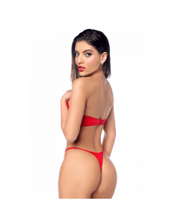 Ensemble 2 pièces en similicuir rouge lisse  2