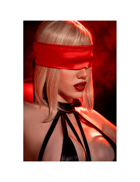 Accessoire coquin en satin réversible noir  rouge 