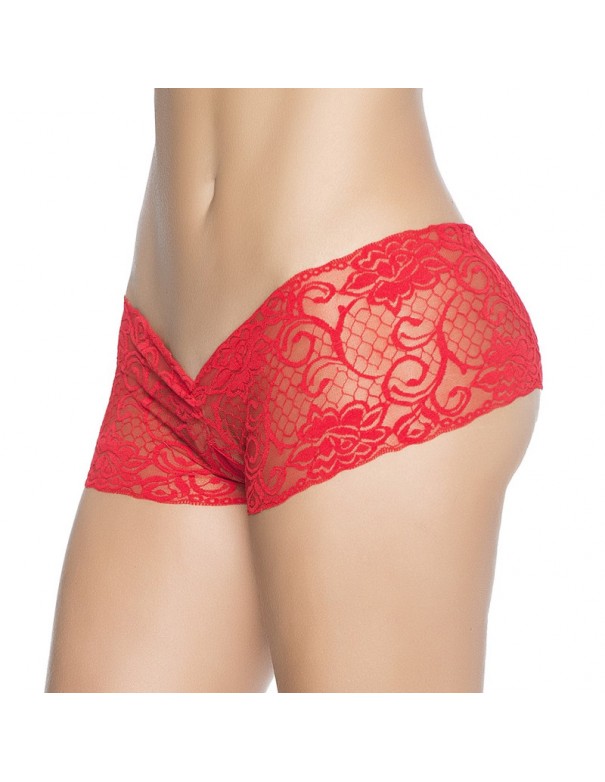 Shorty ouvert à l'entrejambe rouge 
