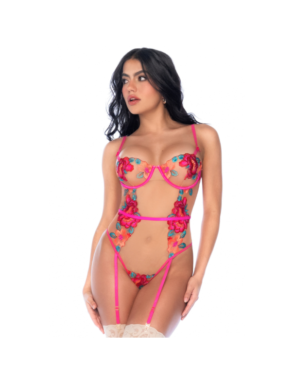 Body en Tulle Brodé Fleuri 