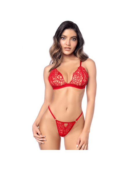 Ensemble sexy 2 pièces en crochet tricoté avec haut ajustable et string 