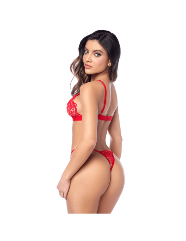 Ensemble sexy 2 pièces en crochet tricoté avec haut ajustable et string 