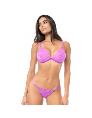 Ensemble sexy 2 pièces dentelle douce et extensible 