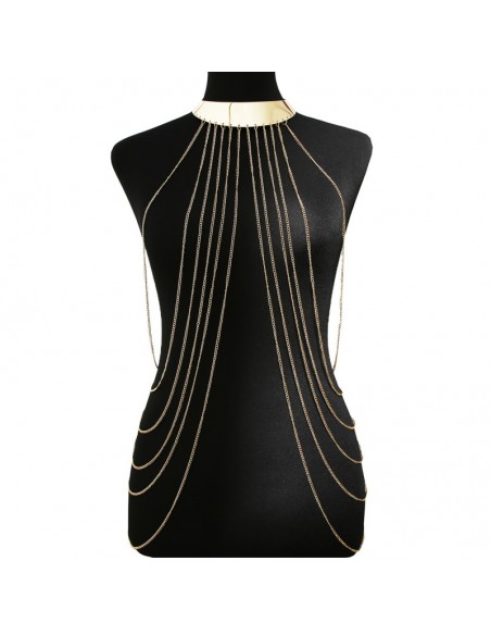 Bijou Tour de cou avec chaines de corps doré 