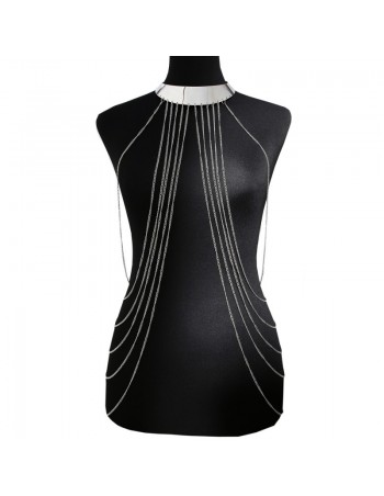 Bijou Tour de cou avec chaines de corps argenté  2