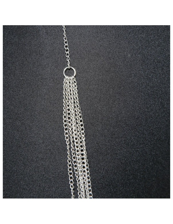 Bijou Tour de cou avec chaines de corps argenté 