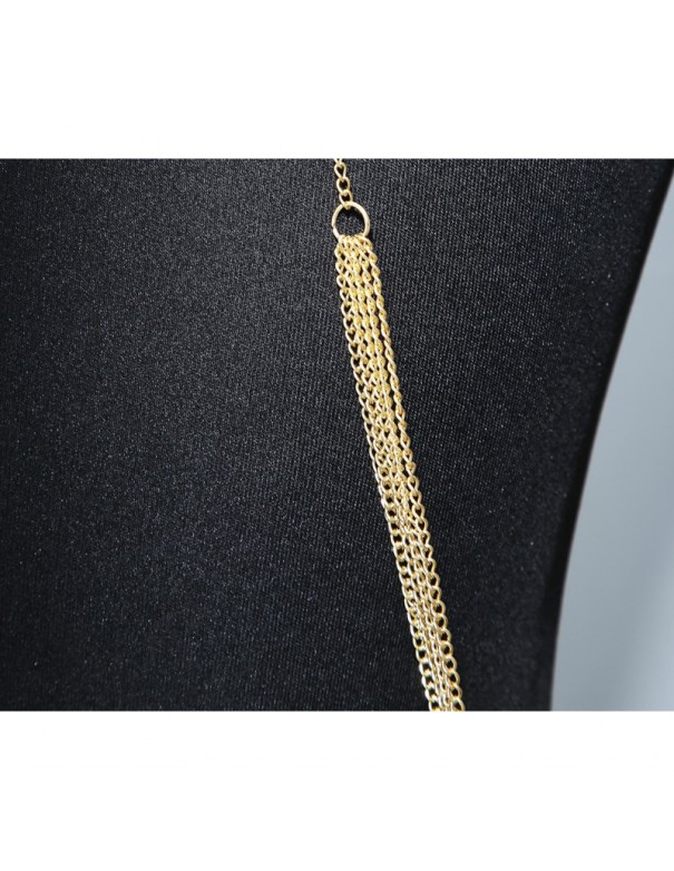 Bijou Tour de cou trois anneaux avec chaines de corps doré 