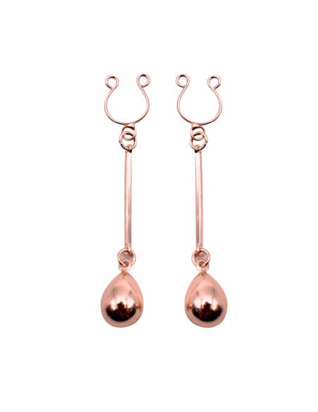 Bijou pince téton, forme perle doré rose 