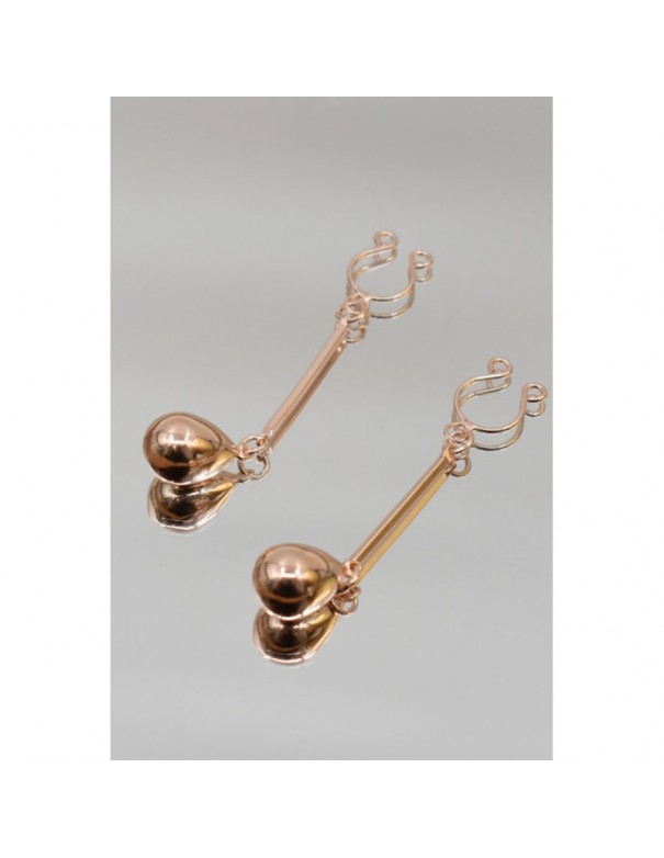 Bijou pince téton, forme perle doré rose 