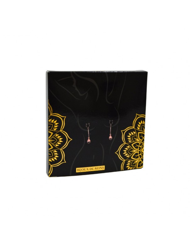 Bijou pince téton, forme perle doré rose 