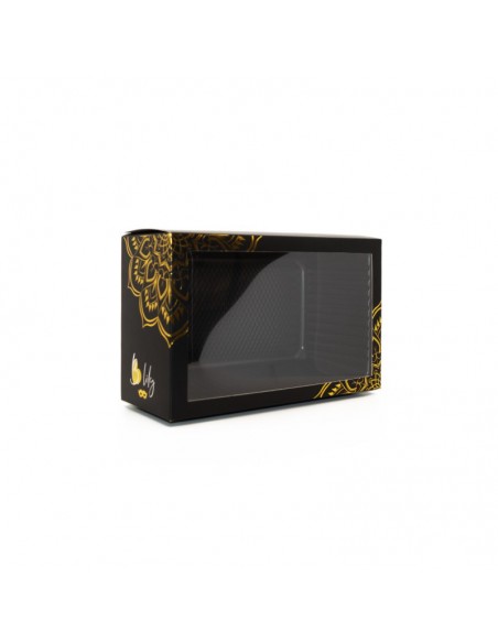 Masque vénitien Elena rigide doré avec strass 